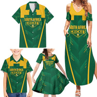 Custom South Africa Cricket Family Matching Summer Maxi Dress and Hawaiian Shirt SA Protea Woza Nawe