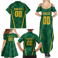 Custom South Africa Cricket Family Matching Summer Maxi Dress and Hawaiian Shirt SA Protea Woza Nawe