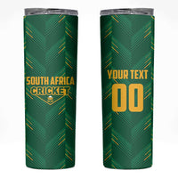 Custom South Africa Cricket Skinny Tumbler SA Protea Woza Nawe