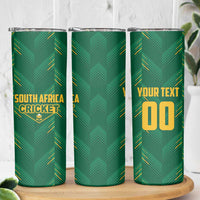 Custom South Africa Cricket Skinny Tumbler SA Protea Woza Nawe