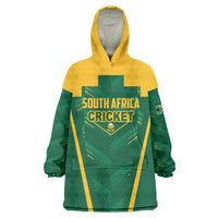 Custom South Africa Cricket Wearable Blanket Hoodie SA Protea Woza Nawe