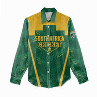 Custom South Africa Cricket Women Casual Shirt SA Protea Woza Nawe