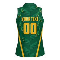 Custom South Africa Cricket Women Sleeveless Polo Shirt SA Protea Woza Nawe