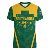 Custom South Africa Cricket Women V-Neck T-Shirt SA Protea Woza Nawe