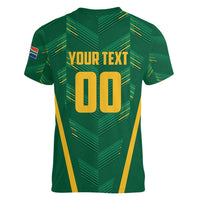 Custom South Africa Cricket Women V-Neck T-Shirt SA Protea Woza Nawe