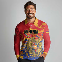 Personalized Republic of Armenia Long Sleeve Polo Shirt Hayastani Hanrapetut'yun