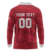 Custom Football 2026 Denmark Long Sleeve Polo Shirt Danish Dynamite Go
