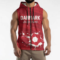 Custom Football 2026 Denmark Sleeveless Zip Hoodie Danish Dynamite Go