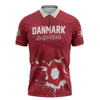 Custom Football 2026 Denmark Zipper Polo Shirt Danish Dynamite Go