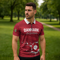 Custom Football 2026 Denmark Zipper Polo Shirt Danish Dynamite Go