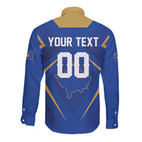 Custom Football 2026 Kosovo Long Sleeve Button Shirt Dardanet Go Glory