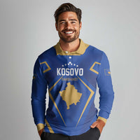 Custom Football 2026 Kosovo Long Sleeve Polo Shirt Dardanet Go Glory