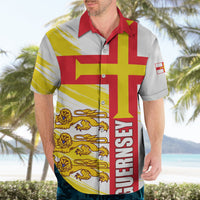 Guernsey Liberation Day Hawaiian Shirt Guernesi Three Lion - Wonder Print Shop