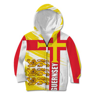Guernsey Liberation Day Kid Hoodie Guernesi Three Lion - Wonder Print Shop