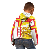 Guernsey Liberation Day Kid Hoodie Guernesi Three Lion - Wonder Print Shop