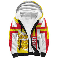Guernsey Liberation Day Sherpa Hoodie Guernesi Three Lion - Wonder Print Shop