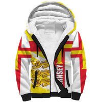 Guernsey Liberation Day Sherpa Hoodie Guernesi Three Lion - Wonder Print Shop
