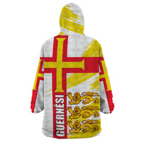 Guernsey Liberation Day Wearable Blanket Hoodie Guernesi Three Lion - Wonder Print Shop