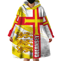 Guernsey Liberation Day Wearable Blanket Hoodie Guernesi Three Lion - Wonder Print Shop