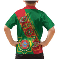 Turkmenistan Flag Day Family Matching Mermaid Dress and Hawaiian Shirt Turkmenistan Bitaraplygyn watanydyr - Wonder Print Shop