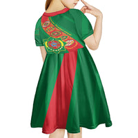 Turkmenistan Flag Day Kid Short Sleeve Dress Turkmenistan Bitaraplygyn watanydyr - Wonder Print Shop