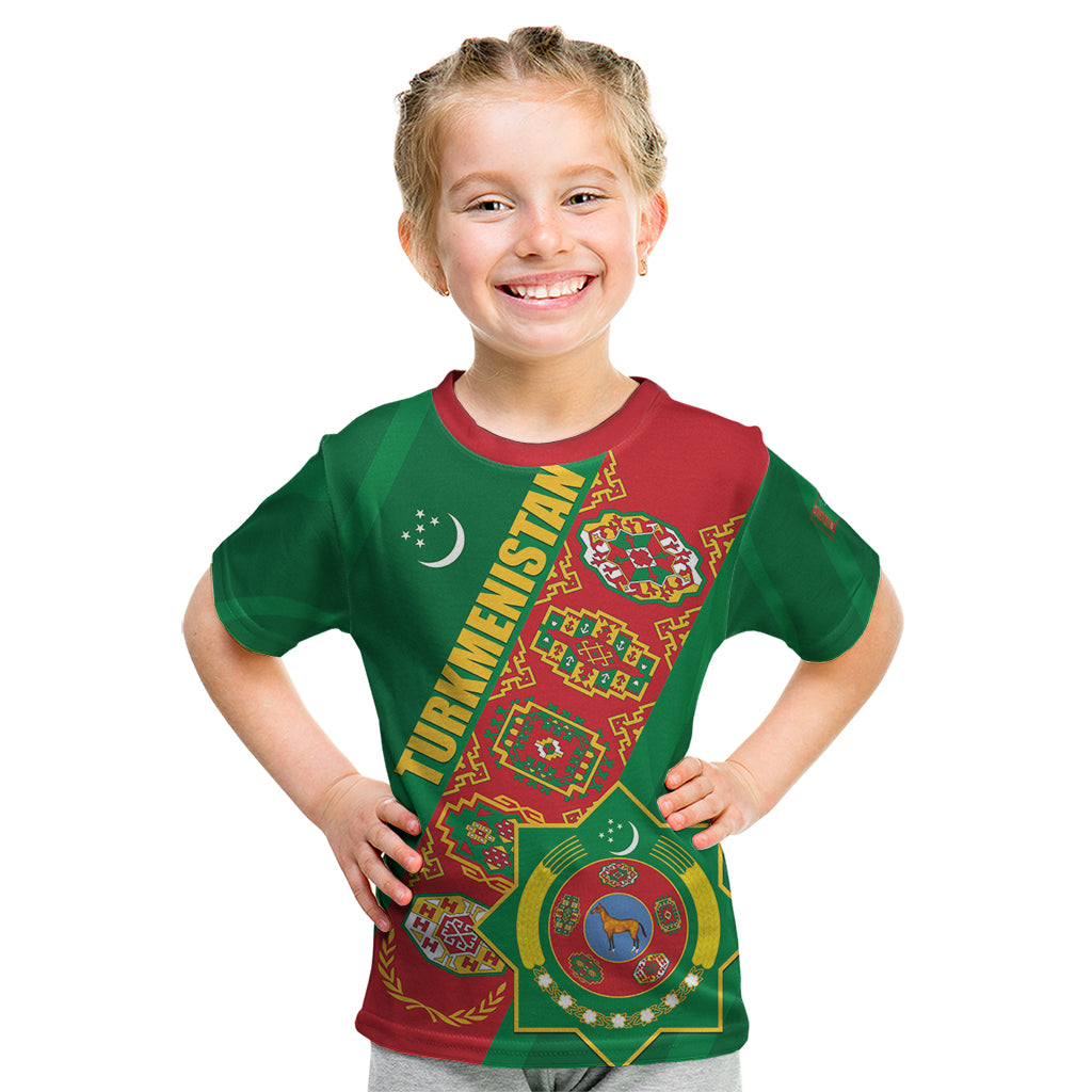 Turkmenistan Flag Day Kid T Shirt Turkmenistan Bitaraplygyn watanydyr LT01