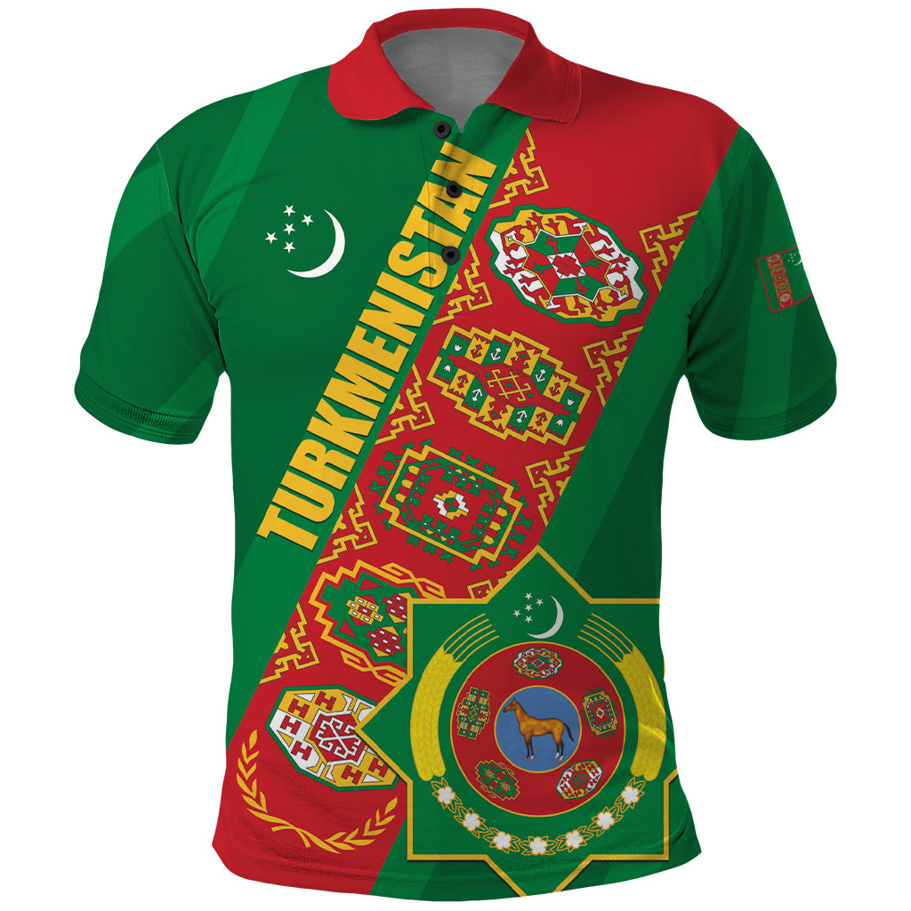 Turkmenistan Flag Day Polo Shirt Turkmenistan Bitaraplygyn watanydyr LT01