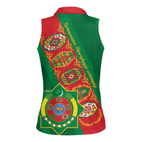 Turkmenistan Flag Day Women Sleeveless Polo Shirt Turkmenistan Bitaraplygyn watanydyr - Wonder Print Shop