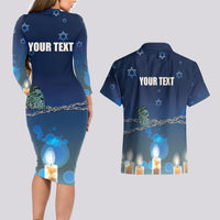Yom HaShoah 2024 Couples Matching Long Sleeve Bodycon Dress and Hawaiian Shirt Holocaust Remembrance Day - Wonder Print Shop