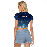 Yom HaShoah 2024 Raglan Cropped T Shirt Holocaust Remembrance Day - Wonder Print Shop