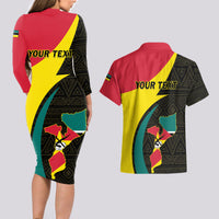 Mozambique Independence Day Couples Matching Long Sleeve Bodycon Dress and Hawaiian Shirt Muzambhiki 1975 Anniversary - Wonder Print Shop