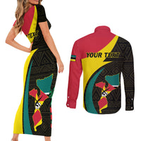 Mozambique Independence Day Couples Matching Short Sleeve Bodycon Dress and Long Sleeve Button Shirt Muzambhiki 1975 Anniversary - Wonder Print Shop