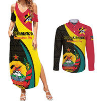 Mozambique Independence Day Couples Matching Summer Maxi Dress and Long Sleeve Button Shirt Muzambhiki 1975 Anniversary - Wonder Print Shop