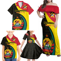 Mozambique Independence Day Family Matching Off Shoulder Maxi Dress and Hawaiian Shirt Muzambhiki 1975 Anniversary - Wonder Print Shop