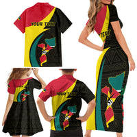 Mozambique Independence Day Family Matching Short Sleeve Bodycon Dress and Hawaiian Shirt Muzambhiki 1975 Anniversary - Wonder Print Shop