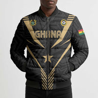 Custom Football 2026 Ghana Bomber Puffer Jacket Black Stars Rise