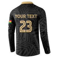 Custom Football 2026 Ghana Button Sweatshirt Black Stars Rise
