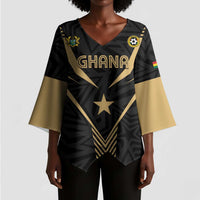 Custom Football 2026 Ghana Kimono Sleeve Blouse Black Stars Rise