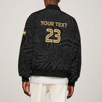 Custom Football 2026 Ghana Sleeve Zip Bomber Jacket Black Stars Rise