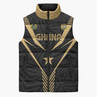 Custom Football 2026 Ghana Sleeveless Puffer Jacket Black Stars Rise