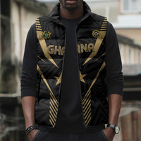 Custom Football 2026 Ghana Sleeveless Puffer Jacket Black Stars Rise