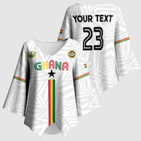 Custom Football 2026 Ghana Kimono Sleeve Blouse Black Stars Go Glory