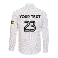 Custom Football 2026 Ghana Long Sleeve Button Shirt Black Stars Go Glory