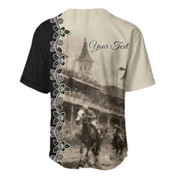 Personalized Kentucky Run For The Rose Baseball Jersey Beige Rose Floral