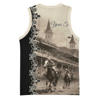 Personalized Kentucky Run For The Rose Basketball Jersey Beige Rose Floral