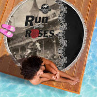Kentucky Run For The Rose Beach Blanket Beige Rose Floral