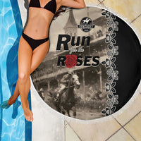 Kentucky Run For The Rose Beach Blanket Beige Rose Floral