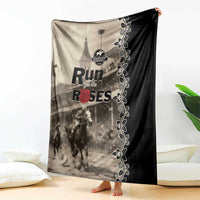 Kentucky Run For The Rose Blanket Beige Rose Floral