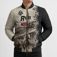 Personalized Kentucky Run For The Rose Bomber Puffer Jacket Beige Rose Floral