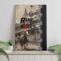 Kentucky Run For The Rose Canvas Wall Art Beige Rose Floral